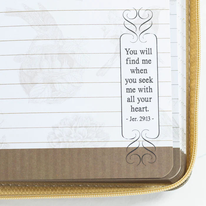 DIVINITY BOUTIQUE DIVINE DETAILS: JOURNAL GOLD FLECKED BROWN PSALM 91: 4 SKU: 27438