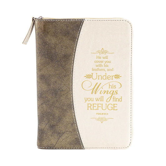 DIVINITY BOUTIQUE DIVINE DETAILS: JOURNAL GOLD FLECKED BROWN PSALM 91: 4 SKU: 27438