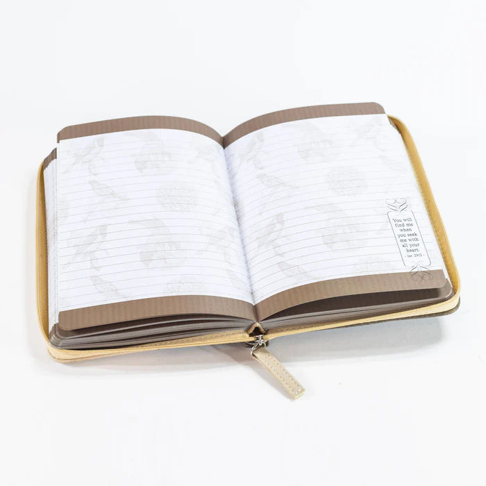 DIVINITY BOUTIQUE DIVINE DETAILS: JOURNAL GOLD FLECKED BROWN PSALM 91: 4 SKU: 27438
