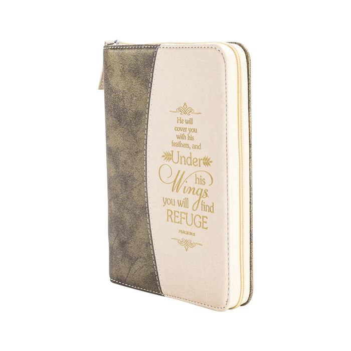 DIVINITY BOUTIQUE DIVINE DETAILS: JOURNAL GOLD FLECKED BROWN PSALM 91: 4 SKU: 27438