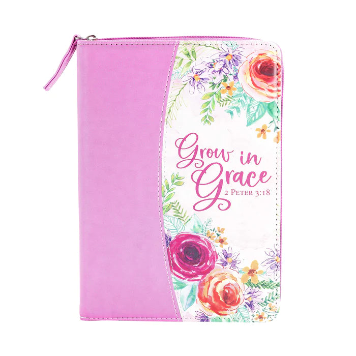 DIVINITY BOUTIQUE DIVINE DETAILS 2020: ZIPPERED JOURNAL: PINK FLORAL, GROW IN GRACE SKU: 28313