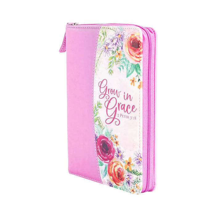 DIVINITY BOUTIQUE DIVINE DETAILS 2020: ZIPPERED JOURNAL: PINK FLORAL, GROW IN GRACE SKU: 28313