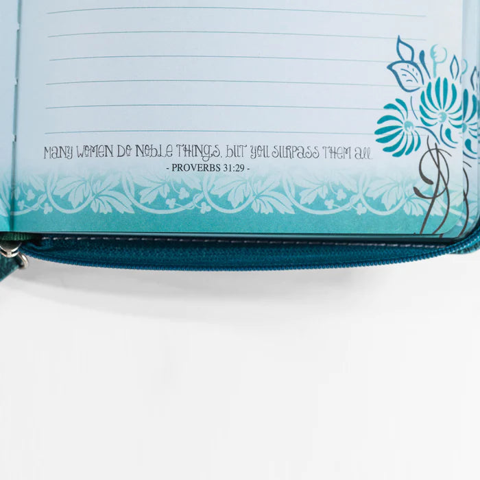 DIVINITY BOUTIQUE BIBLE JOURNAL - TEAL FLORAL, 1 COR. 16:14 SKU: 28333