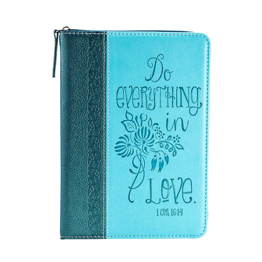 DIVINITY BOUTIQUE BIBLE JOURNAL - TEAL FLORAL, 1 COR. 16:14 SKU: 28333