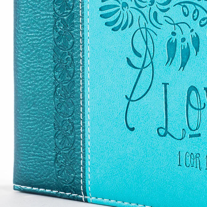 DIVINITY BOUTIQUE BIBLE JOURNAL - TEAL FLORAL, 1 COR. 16:14 SKU: 28333