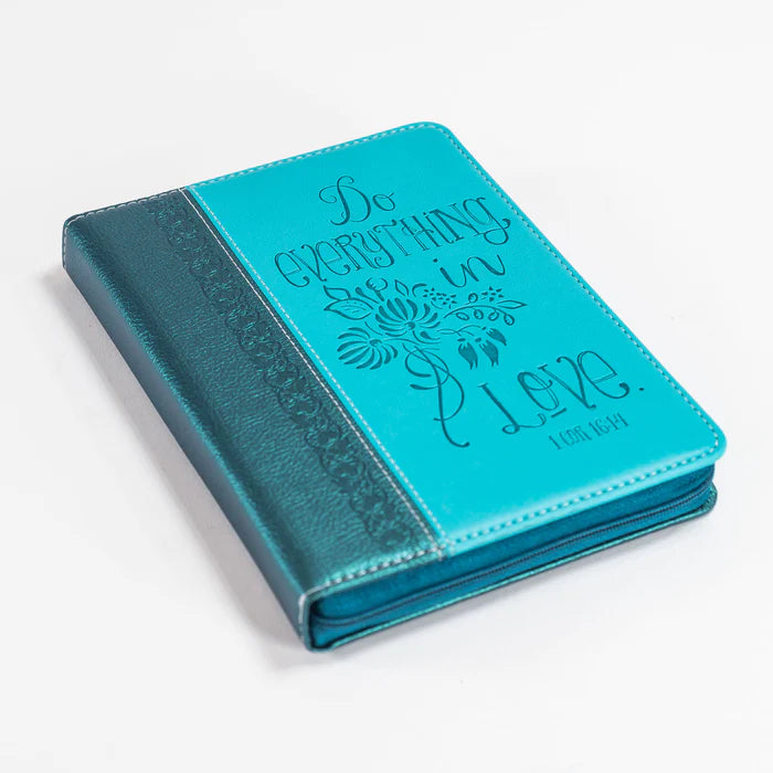 DIVINITY BOUTIQUE BIBLE JOURNAL - TEAL FLORAL, 1 COR. 16:14 SKU: 28333