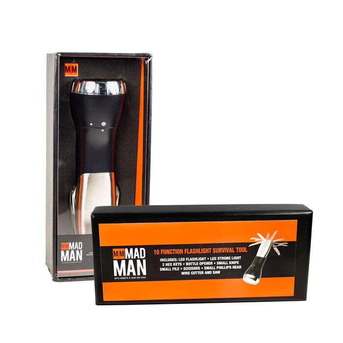 MAD MAN- 10 FUNCTION FLASHLIGHT SURVIVAL TOOL SKU: 2794