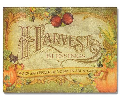 Harvest Blessings: Glass Cutting Board
