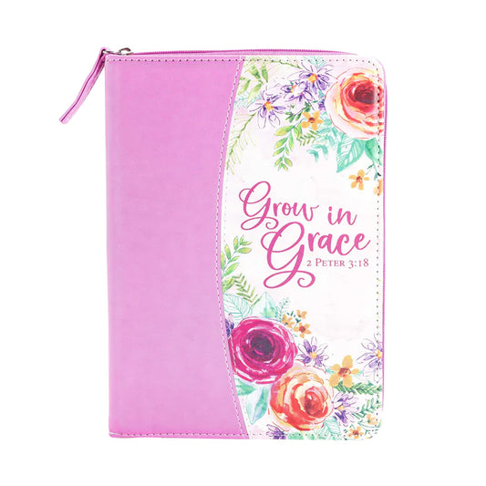 DIVINITY BOUTIQUE DIVINE DETAILS 2020: ZIPPERED JOURNAL: PINK FLORAL, GROW IN GRACE SKU: 28313